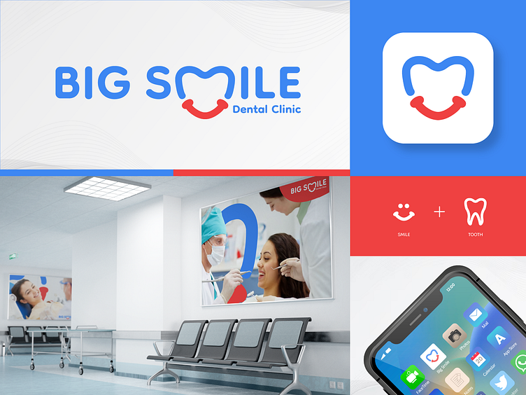 BIG SMILE Dental Clinic wordmark logo, teeth, smile by Next Mind on