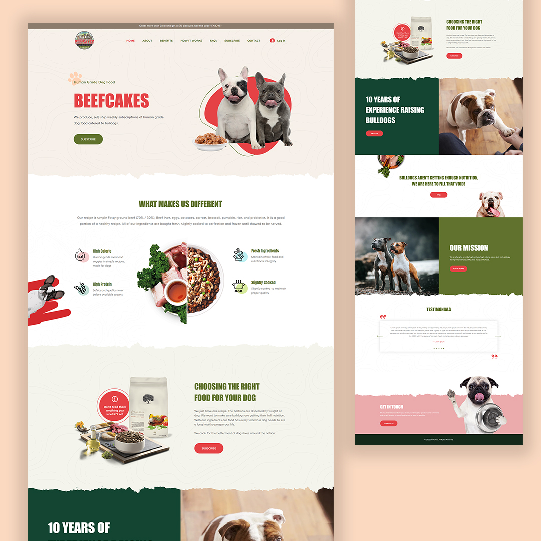 Dog Food Website designs themes templates and downloadable