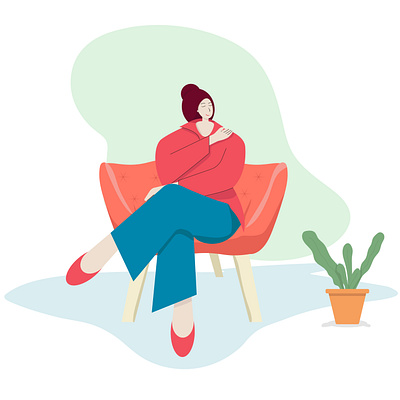 Relaxing Girl Flat illustration adobe illustratior flat flat illustration illustration vector