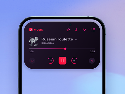 Push Play Button 🎧🎧 app design dark theme dark ui figma mobile ui music app music player streaming ui ui design