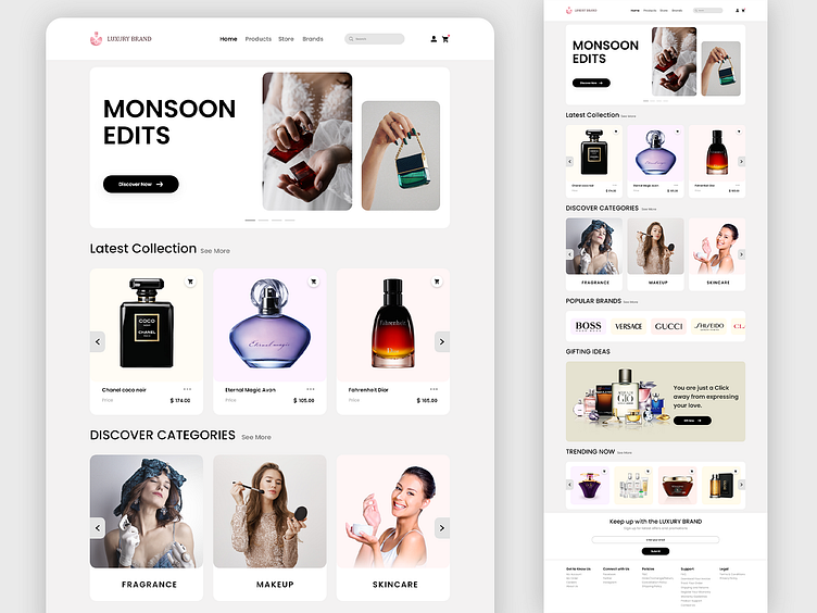 Perfume Web Site Design: Home Page UI Design by Akshay sharma on Dribbble