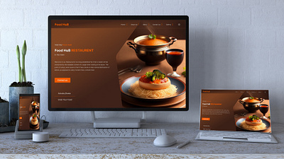 Restaurant website landing hero page Design figma landig hero page design landing page ux website landig hero page website ui