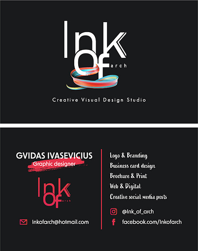 Ink of arch / business card branding business card design graphic design illustration logo typography vector