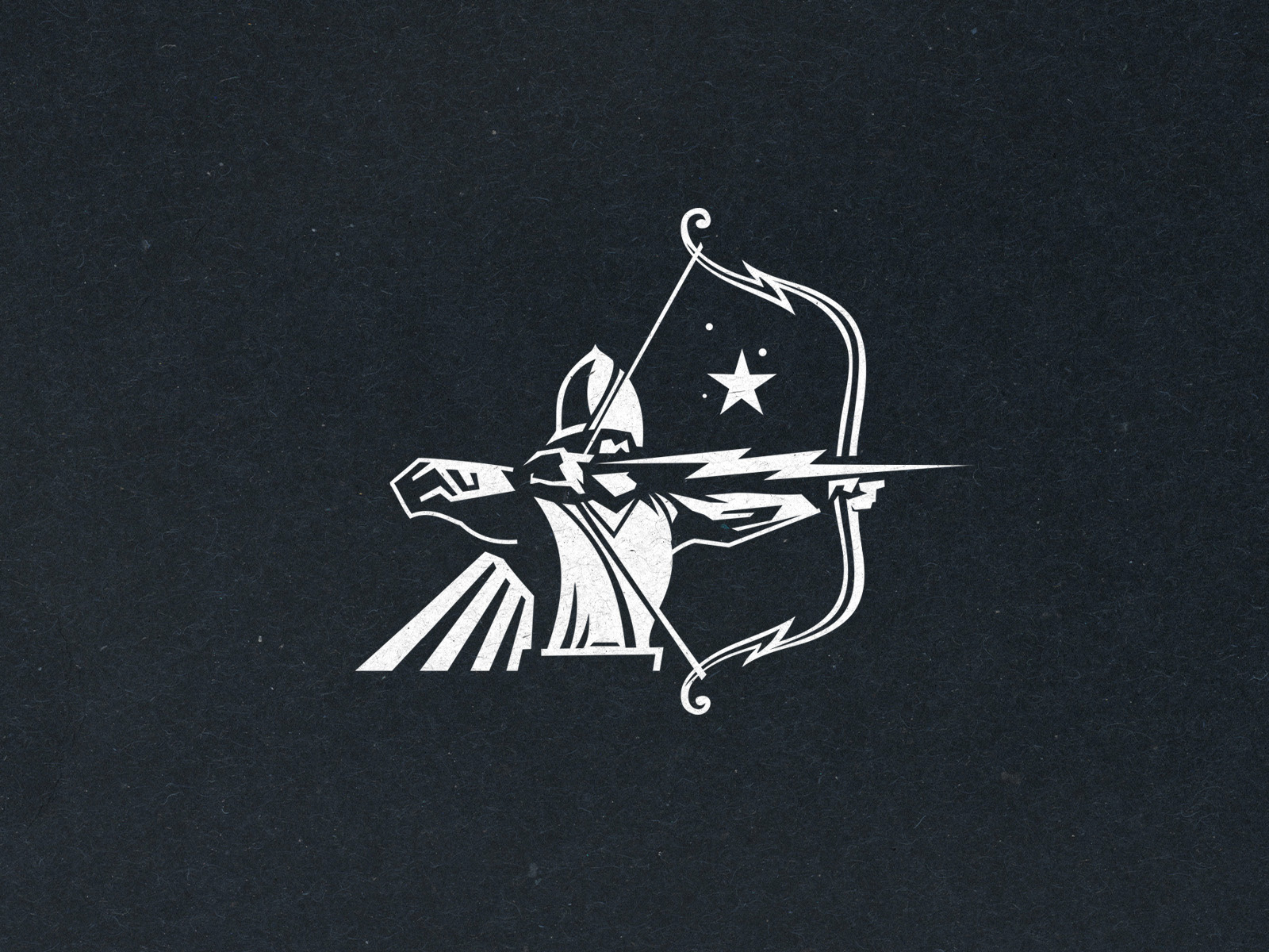 Archer archer character clouds custom design logo mythology thunder