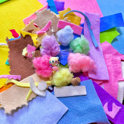 Guess what I'm making art doll art toy artwork behind the scenes cat character design cute design designer doll designer toy felt fine arts kawaii kitten pastel process work in progress