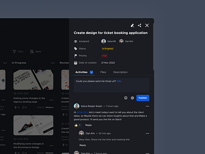 Task Management Details UI Design[Dark Mode] darkmode design details page task management ui uidesign user inteface userexperience userinterface ux