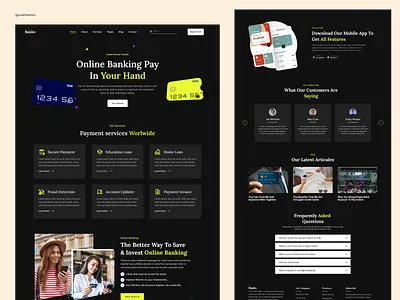 Banking Landing Page Design app banking landing page branding design graphic design illustration landing page landing page design logo typography ui ui ux ui ux designer ux vector