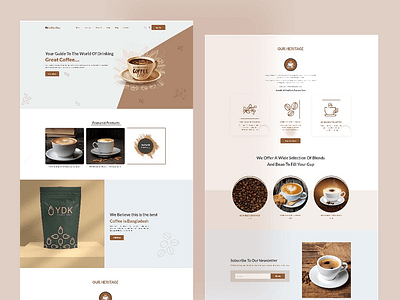 Coffee Shop Website Design adobe xd app app landing coffee coffee shop app figma illustration landing page logo responsive design ui