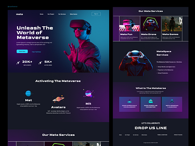 Metaverse Landing Page Design animation app branding design graphic design illustration landing page landing page design logo motion graphics typography ui ui ux design ui ux designer ux vector