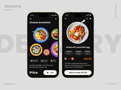 Food Delivery App android animated animation app delivery design desire creative agency food foodtech graphic design ios mobile mobile app mobile ui motion motion design motion graphics order ordering ui