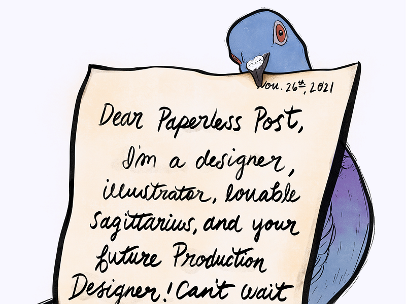 Paperless Post Cover Letter animals carrier pigeon cover letter design drawing hand drawn hand drawn type illustration letter paperless post pigeon