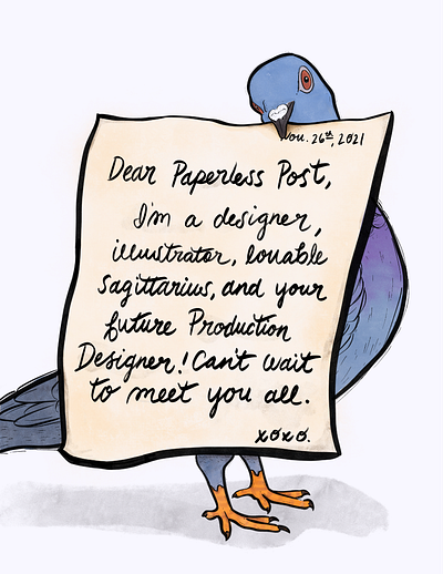 Paperless Post Cover Letter animals carrier pigeon cover letter design drawing hand drawn hand drawn type illustration letter paperless post pigeon