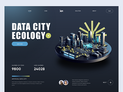 Data city ecology 3d c4d city data ecology ui web