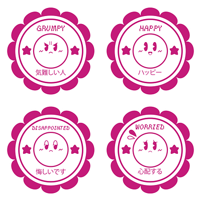 Kirby's Mood Badges adobe illustrator design fanart gaming graphic design illustration logo nintendo