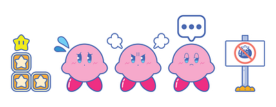 Kirby Triple Trouble adobe illustrator fanart graphic design illustration