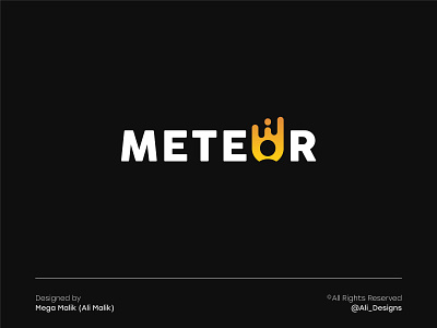 Negative space Meteor logo - Clean typographic logo design branding clean font combination logo design graphic design illustration logo logo design mega malik meteor logo minimalistic logo modern font modern logo negative space logo typographic logo vector