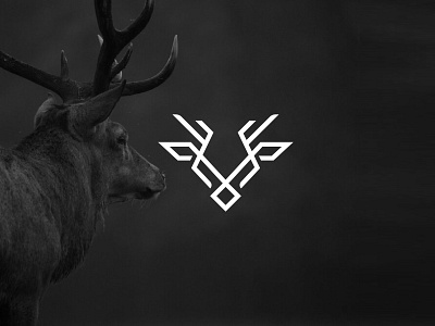 Minimalist logo of stag animal buck deer design logo minimalist stag