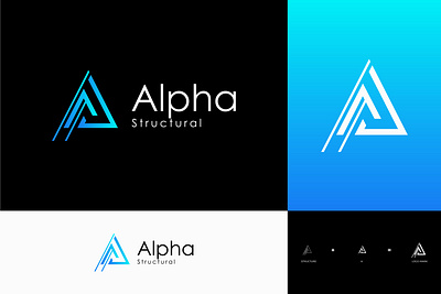 Alpha Structural architecture logos branding design flat illustration logo minimalist logo modern type unique vector