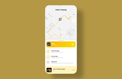 Location Tracker #dailyui #020 3d app burger dailyui delivery design fast food illustration location tracker map navigate navigation order track ui user ux