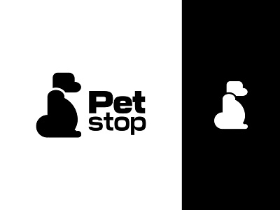 Pet stop Logo branding concept design dog logo flat freelancer graphic designer graphic design illustration logo pet logo petshop logo