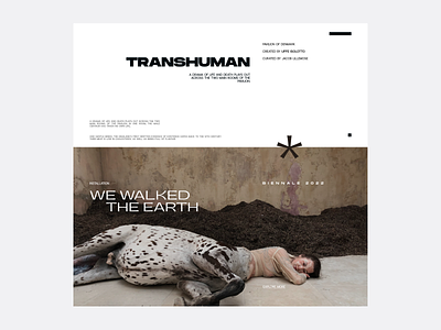 TRANSHUMAN - Venice Art Biennale art fairs clean grid homepage landing page layout exploration negative space transhuman typo typography ui ux