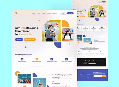 Affiliate Website Landing Page Design affiliate digitalmarketing figma graphic design product design ui ui design user interface visual design web design