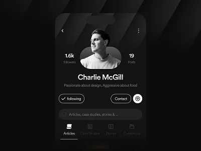 User Profile - #6 Design Challenge article blog dailyui medium minimal minimal ui ui ui design ui designer user experience user interface user profile ux