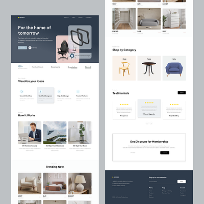 Inerres - Furniture Landing Page branding chair clean design ecommerce online furniture landing page furniture store graphic design home illustration landing page logo marketplace product product page shop store ui uiux website
