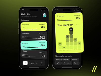 Health Tracker android animated animation app dashboard design health ios mobile mobile app mobile ui motion motion design motion graphics online purrweb tracker ui ux wellness