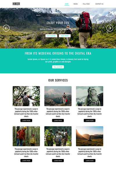 Hiker Website design graphic design ui ux