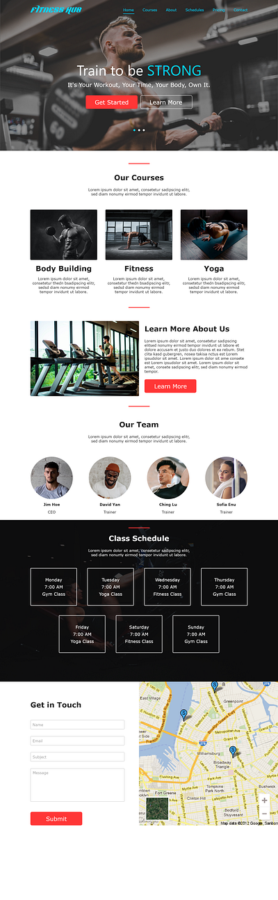 GYM Website design graphic design ui ux