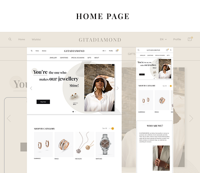 Jewellery web design adobe photoshop design e commerce figma graphic design jewellery responsive ui ux web design