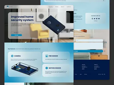 Home Security Web Design: Landing Page / Home Page UI home page visual design