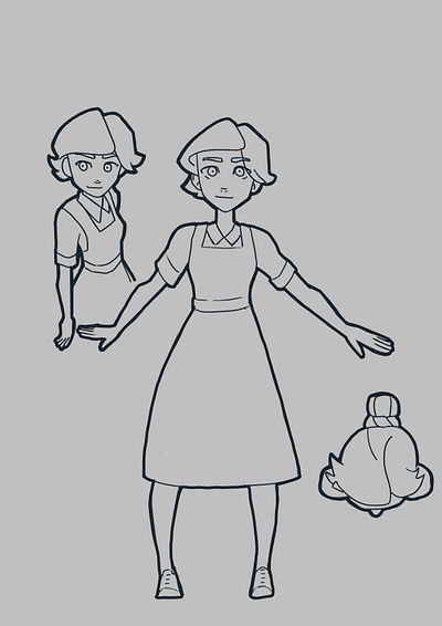 character design of maid cartoon design illustration