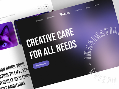 Vortex - Creative Agency Landing Page agency agency landing page agency web design branding creative design digital dribble best shot graphic design landing page purple ui uidesign uiux uiux design web design website