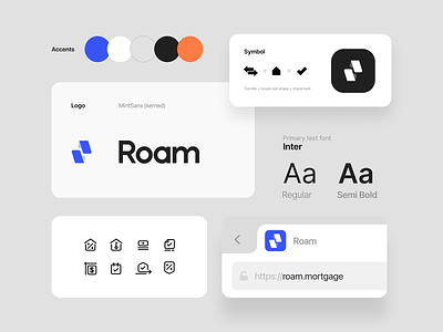 Roam visual identity kit brand branding fintech guidelines loan logo mortgage proptech wordmark
