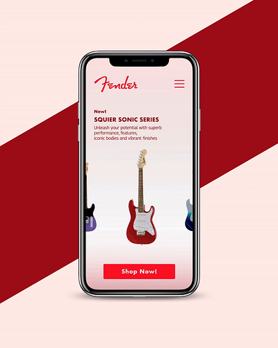 Fender new collection animation dailyuichallenge day4 electric guitar fender mobile motion graphics new collection ui uidesign