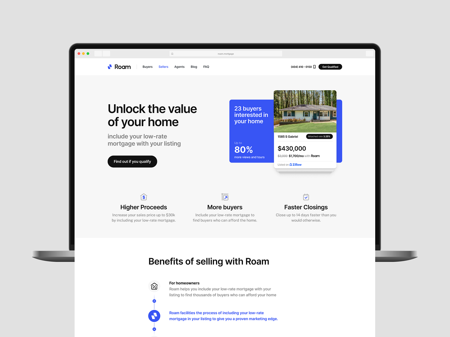 Roam seller landing page by Nicolas Solerieu on Dribbble