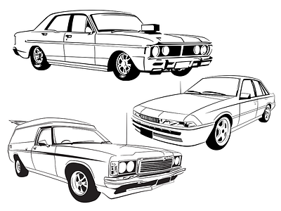 Vector cars illustration adobe illustrator black and white car datson graphic design illustration old school