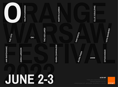 Orange Warsaw Festival 2023 branding design graphic design illustration typography vector