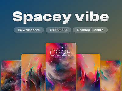 20 Wallpapers with Spacey vibe background colorful cosmic design dream flat free graphic design illustration lock screen minimal mobile out of world pack space texture ui ux vibrant wallpaper