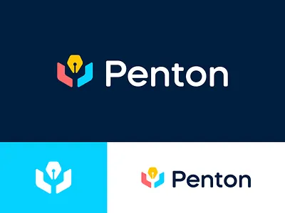 Penton logo Design blockchain books branding coin crypto currency education exchange finance identity learn learning logo pen pencil publishing reading school symbol tech