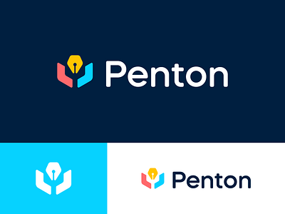 Penton logo Design blockchain books branding coin crypto currency education exchange finance identity learn learning logo pen pencil publishing reading school symbol tech