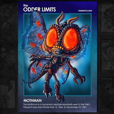 The Mothman cartoon comic cryptids editorial graphic novel illustration legends monsters mothman myths