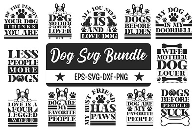 Dog Svg Design Bundle animation branding design dog svg design bundle graphic design illustration logo motion graphics t shirt design