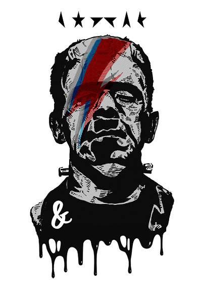 FrankenDave bowie branding design frankenstein graphic design illustration logo monster typography vector