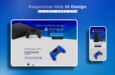 Responsive Web UI - Sony PS4 amazon branding design design test figma graphic design hci hiring illustrator parthgarg photoshop responsive webpage ui ui design ux