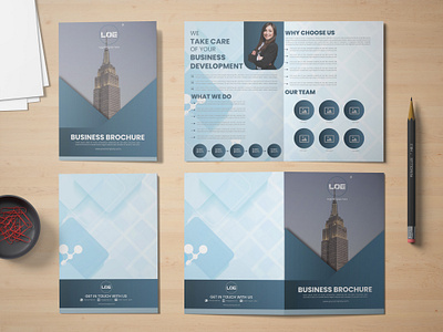 Bi-fold corporate business brochure design template bi fold brochure business brochure concept corporate creative custom design design flyer graphic design