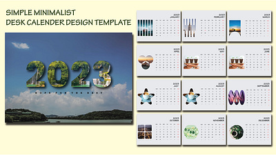 12 month desk calender design template 2024 branding calender concept creative custom design design desk calender graphic design template vector