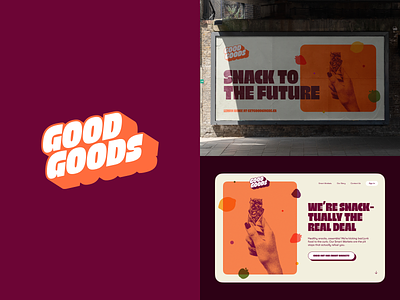 Good Goods - 03 branding extruded graphic design healthy logo playful retro snacks typography vector vintage